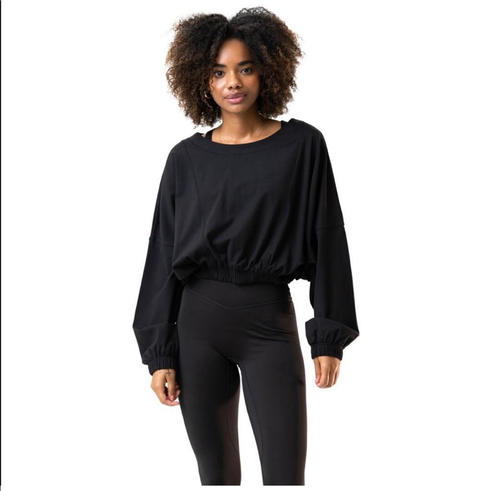 Balance athletica draw string crew neck hoodie